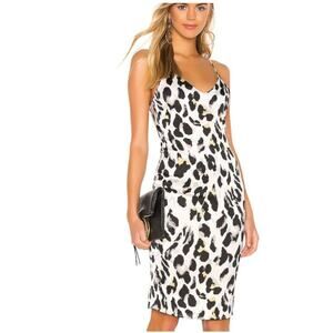 Revole Superdown Women Leopard Print Midi Slip dress Sz XS NWT Boho Sexy Slinky